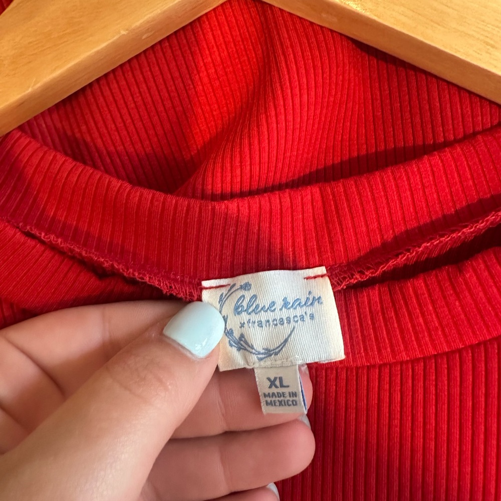 Red Ruffle Sleeve Top - Picture 3 of 3